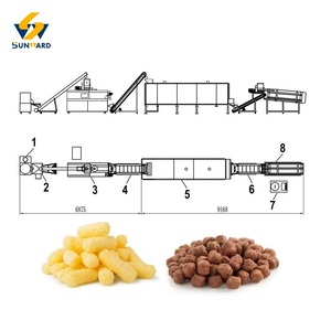 Aperitivos de maíz de cereal de bebé inflado automático que producen equipo y secador de extrusión de plantas - Product Image 1