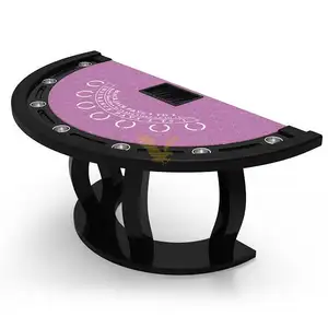 YH 220cm Semi-circular Top Quality Solid Wood 7 Players BlackJack Poker Table for Gambling