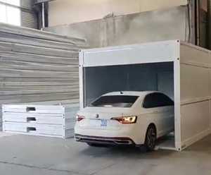 मोबाइल पोर्टेबल फोल्डिंग स्टील संरचना प्रीफैब पूर्वनिर्मित छोटे घर घर कार्यालय कैसा 10x20 शिपिंग भंडारण कंटेनर कार गेराज - Product Image 3