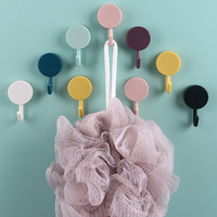 Crochets muraux multi-couleurs en plastique, sans perçage, sans trace, pour salle de bain, coiffeuse, rangement de pinceaux de maquillage et serviettes, utilitaire