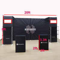 Stand d'exposition portable en aluminium pour publicité, imprimé par sublimation, 20x10 pieds, pour salons professionnels, foires et expositions