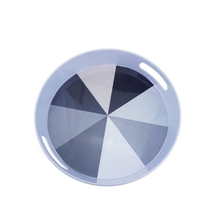 Bán buôn tùy chỉnh đầy màu sắc melamine nhựa thực phẩm phục vụ khay Vòng với tay cầm - Product Image 2