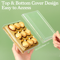 Boîte à chocolat transparente YUZMEI, 9 pièces, boîtes d'emballage pour baklava, boîte de présentation rectangulaire, boîte en acrylique pour biscuits, donuts