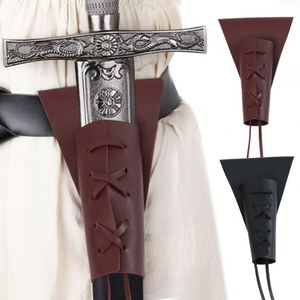 Medieval Leather Dagger <b>Frog</b> Renaissance Sword Belt Holder with Custom Logo & Embossed Design for Party Cosplay Accessory - Product Image 1