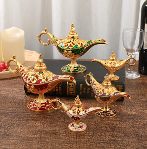 Lampes <span class=keywords><strong>Aladin</strong></span> Magic Genie Cone creux Or Décoration arabe Lampe <span class=keywords><strong>Aladin</strong></span> Brûleur d'encens Décoration intérieure Métal Artisanat Cadeau - Product Image 3