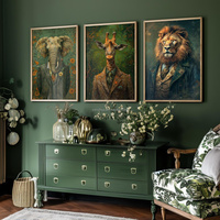 Peintures murales personnalisées de portraits d'animaux de style gothique, cadre en porcelaine PS, impression numérique, peinture suspendue, cadeau