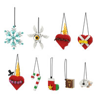 Funbuild Classic Multi-Shape Holiday Hanging Ornaments 24-Unit Mixed-Style Pendant Set Building Blocks Set