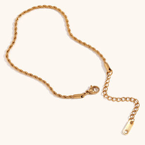 Dingran <span class=keywords><strong>Collier</strong></span> et Bracelets de Cheville Chaîne Torsadée Tendance d'Été, Dorés, Accessoires pour Hommes - Product Image 5