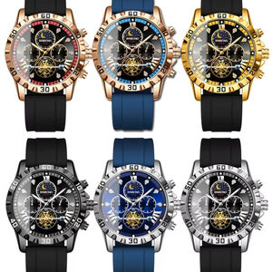 Montre BINBOND 3103 au design sportif, montre de loisirs et d'affaires multifonctionnelle à grand cadran, montre à quartz pour homme avec bracelet en acier, montres lumineuses - Product Image 6