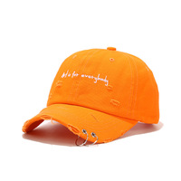 Hochwertige Baumwoll-Baseballkappe für Herren mit Ring-Stickerei-Logo, individuelle Distressed-Dad-Hats mit Rissen