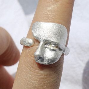 Anel Criativo com Máscaras Místicas Estilo Gótico, Anéis de Personalidade com Abertura para Homens e Mulheres, Joias - Product Image 5