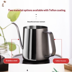 Cafetera <span class=keywords><strong>de</strong></span> Acero Inoxidable 304 para Preparación Manual, con Boquilla Delgada, Mango <span class=keywords><strong>de</strong></span> Madera, Diseño Minimalista para Uso <span class=keywords><strong>en</strong></span> Interiores y Exteriores, Goteo - Product Image 2