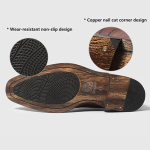 Zapatos de Vestir de Cuero Genuino con Punta en Pico, Hechos a Medida, para Hombre, Transpirables, Venta al Por Mayor - Product Image 5