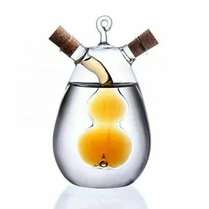 Wholesale Hand made Borosilicate Glass Olive Oil Container Vinegar And Oil Dispenser Bottle For Kitchen