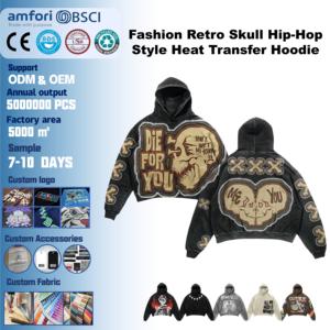 <span class=keywords><strong>Felpa</strong></span> con Cappuccio Vintage Stile Americano Retrò Hip-hop per Uomo, Moda Y2K Versatile e Oversize - Product Image 1