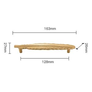 Poignée de meuble nordique en laiton massif, bouton de tirage rond texturé en cuivre pur pour armoire, tiroir, placard, porte, à trou unique - Product Image 6