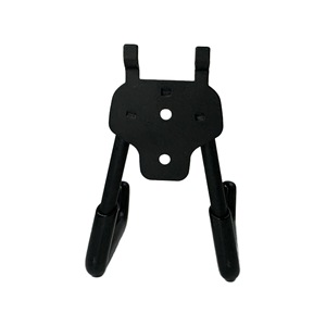 Double <b>Hook</b> Wall Mount <b>Garden</b> Tool Holder Black 30 Kg Capacity Outdoor Storage Rack - Product Image 1