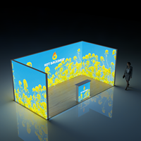 Cadre portable pliable en aluminium pour toile tendue LED, avec boîte à lumière SEG rétroéclairée pour exposition et salon professionnel