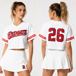 Camiseta corta personalizada para mujer, estilo béisbol, vestidos para chicas universitarias, camisetas de béisbol, conjuntos sexys de camiseta corta para equipos escolares - Product Image 3