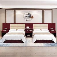 Maßgefertigte Günstige Umweltfreundliche Langlebige Moderne Massivholz-Bettrahmen Gepolsterte Kopfteile für Hotel und Schulzimmer