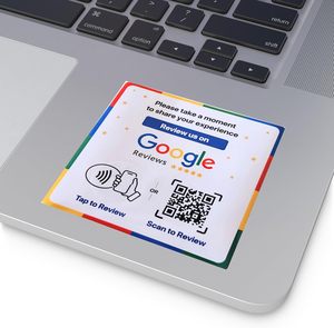 Blanc NFC Google Review Sticker Boost Commentaires des clients Tap Scan QR Works iPhone Android-Aucun <span class=keywords><strong>abonnement</strong></span> à l'application requis Mini Tag 1 - Product Image 4