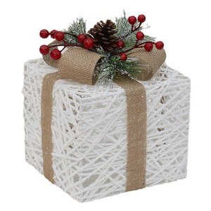 Baiyang Crafts 8 Inch <b>Christmas</b> Gift <b>Box</b> Set With Glowing Light Window Display Decorations Props - Product Image 4