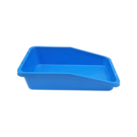 Plateaux de service et caisses de transport plats en plastique PE/PP bleu de qualité alimentaire, personnalisés QS pour l'aéroport