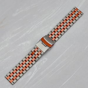 Bracelet de montre de luxe à sept maillons en <span class=keywords><strong>acier</strong></span> inoxydable, bicolore, universel 22 mm pour montre connectée, idéal pour le style professionnel - Product Image 6