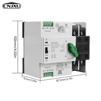ATS monophasé sur rail DIN pour PV et onduleur, commutateur ATS double alimentation, transfert automatique ininterrompu 2P 63A 100A 125A