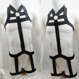 Ceinture <span class=keywords><strong>porte</strong></span>-jarretelles élastique en polyester gothique pour le corps et les fesses, lingerie sexy pour fête gay, ceinture de taille fendue pour les jambes - Product Image 4