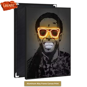 UNIART-Arte de pared en <span class=keywords><strong>3D</strong></span> personalizado, póster de salón de belleza de uñas de pelo <span class=keywords><strong>luminoso</strong></span> LED de neón, pintura de retrato vertical iluminada - Product Image 1