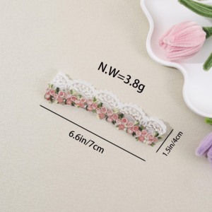 Diadema de Flores Rosa Bebé en <span class=keywords><strong>3</strong></span> Colores, Accesorios para el Cabello de Niña, Diadema de Nailon con Flores, Diadema para Bebé - Product Image 3