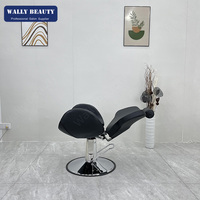 Chaise de salon de coiffure réglable noire équipement de salon de coiffure chaise de barbier hydraulique robuste