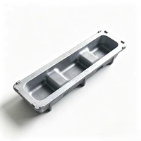 Juego de recipientes de aluminio resistentes al calor y duraderos con ranuras integradas para tenedores, tamaños personalizados para fábricas de reciclaje de aluminio fundido