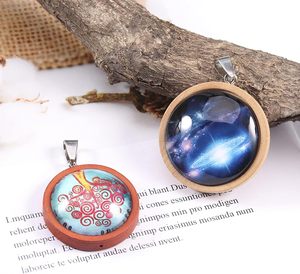 원형 나무 펜던트 블랭크 카보숑 베이스 세팅 트레이 쥬얼리 제작용 카메오 베젤 프레임 - Product Image 2