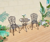 Meubles de patio extérieurs modernes et durables en aluminium avec rangement pour restaurants, hôtels, cours, appartements - Table et chaises