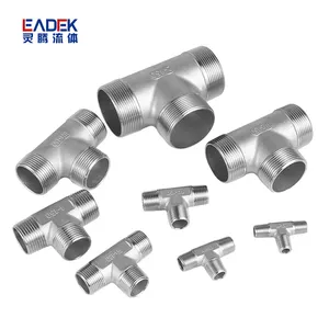 Goods In Stock Manufacturers LEADTEK 150lb Stainless Steel 304 316 Pipe Male Threaded Stainless Steel Equal Tee Fittings