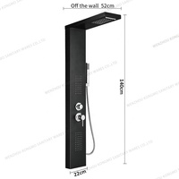 Ensemble de douche électrique haute pression pour salle de bain Tour de panneau de douche en céramique en laiton Tête transparente Jet de massage Modèles de pulvérisation pour hôtels