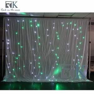 ผ้าม่านฉากหลังดิสโก้ดีเจ ลายท้องฟ้าเต็มไปด้วยดวงดาวสีสันสดใส พร้อมไฟ LED RGB สำหรับตกแต่งงานแต่งงาน - Product Image 5