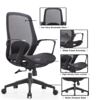 Chaise de bureau moderne, professionnelle, ergonomique, durable, pivotante, réglable en hauteur, en tissu maillé, pour la maison, le bureau, les réunions et les invités