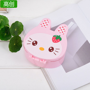 Cartoon Rabbit Cosmetic Box Round <b>Foldable</b> Kids Toy Organizer Storage Container for Jewelry Hair Accessories - Product Image 5