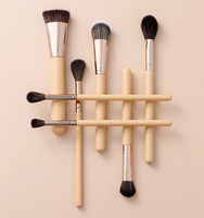 Ensemble de pinceaux de maquillage professionnel Ms.Miau, 13 pièces, pinceaux plats et éventail, fibres synthétiques, manche en bois, maquillage du visage/yeux, eye-liner, usage quotidien