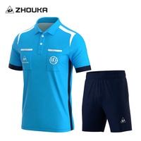 Ensembles d'uniformes d'arbitre de football à séchage rapide personnalisés originaux polo à sublimation en polyester maillot d'arbitre de football