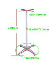 Socle de table à 4 pieds avec pieds en acier inoxydable et aluminium pour table de bistrot, café, restaurant