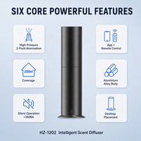 Diffuseur d'arômes HZ-1202, nébuliseur intelligent de parfum, machine à parfum pour galerie, atomisation à deux fluides avec application et télécommande