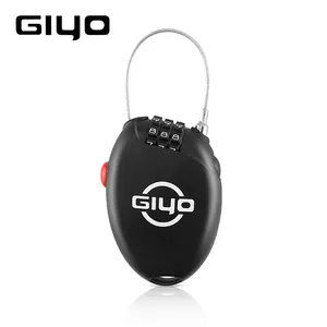 GIYO Kunci Helm Sepeda Multifungsi, Kabel Mini 3 Digit Kata Sandi, Kunci Helm Bersepeda Anti Maling