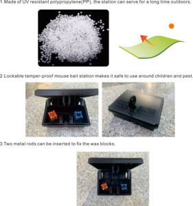 Stazione per Esche per Topi in Plastica Nera, Blocco di Cemento per Controllo Roditori, Scatola per Esche per Ratti - Product Image 4