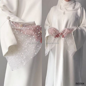 2026 White Sleeve Lace <strong>Abaya</strong> Dress Custom Design Dubai Style Loose Robes <strong>Abaya</strong> Manufacturers - Product Image 4