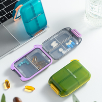 Tablette hebdomadaire portable écologique et organisateur de pilules mignon petit étui de rangement en plastique PP avec grand compartiment