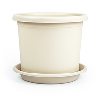 Pot de fleurs circulaire en PP durable et léger avec trou de drainage, design minimaliste moderne, grande capacité 21,61 L, pour intérieur/extérieur, jardin